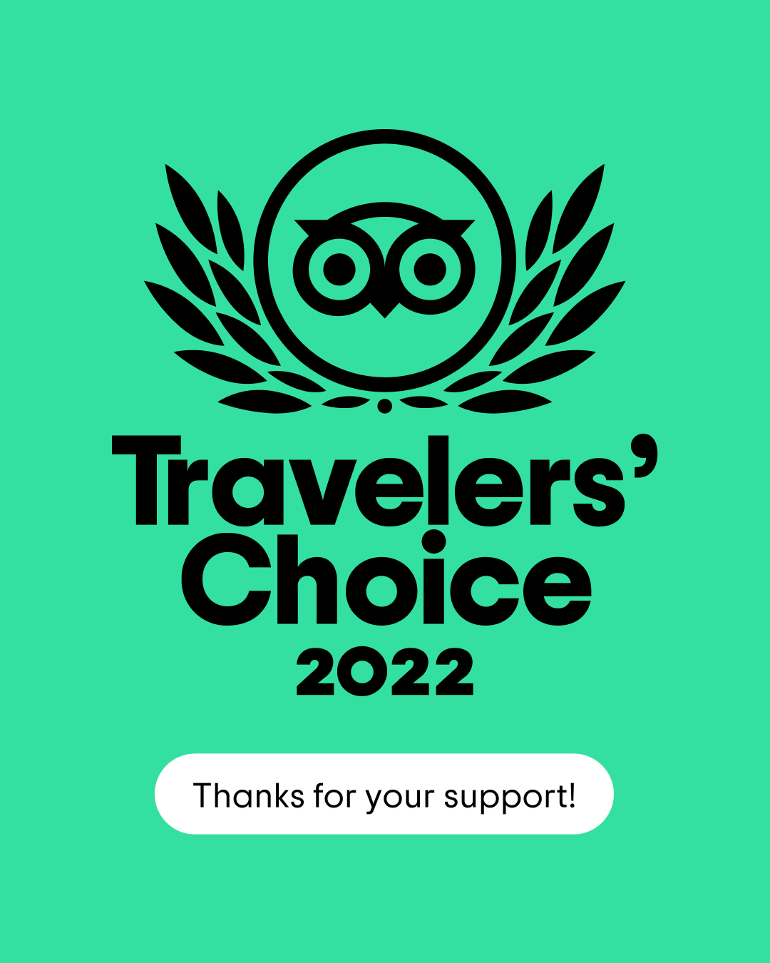 Trip Adivisor's Traveler's Choice 2022
